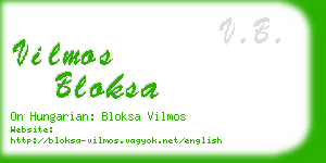 vilmos bloksa business card